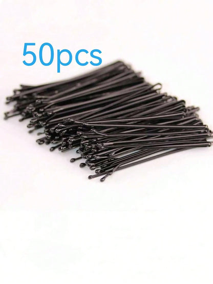 Hair Bun Styling Tools Black Hair Clips Flat Clips No Packaging Box 50pcs Random Styles