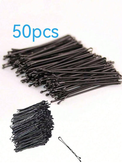 Hair Bun Styling Tools Black Hair Clips Flat Clips No Packaging Box 50pcs Random Styles