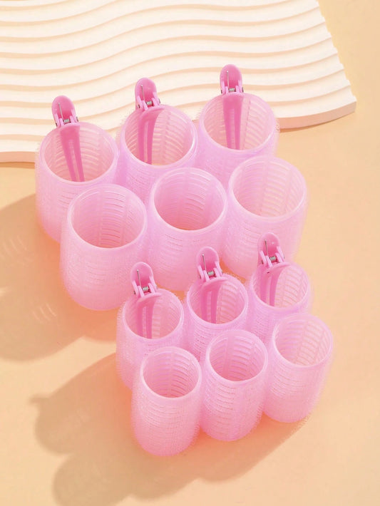 Hair Rollers With Clips, Self-Gripping Curler Suitable For Long/Medium/Short Hair And Bangs, DIY Hair Curling Tool (Includes 12pcs Large Roller Tubes + 6pcs Clips)