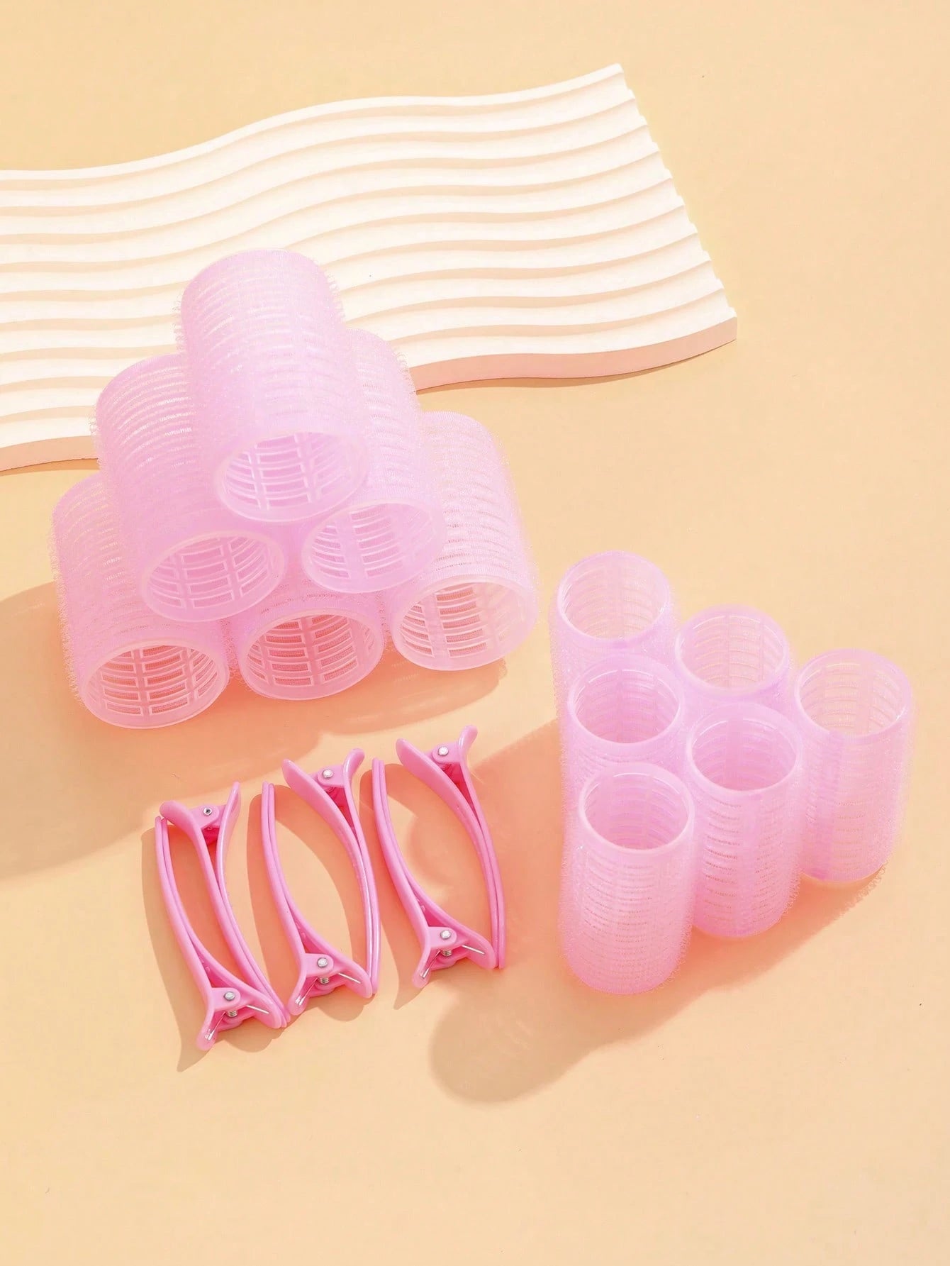 Hair Rollers With Clips, Self-Gripping Curler Suitable For Long/Medium/Short Hair And Bangs, DIY Hair Curling Tool (Includes 12pcs Large Roller Tubes + 6pcs Clips)