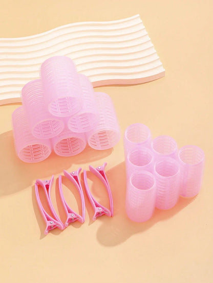 Hair Rollers With Clips, Self-Gripping Curler Suitable For Long/Medium/Short Hair And Bangs, DIY Hair Curling Tool (Includes 12pcs Large Roller Tubes + 6pcs Clips)