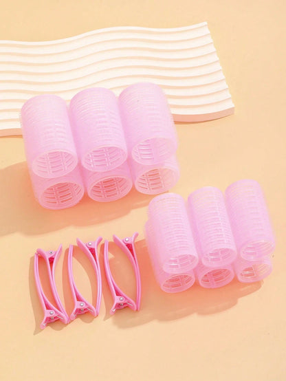 Hair Rollers With Clips, Self-Gripping Curler Suitable For Long/Medium/Short Hair And Bangs, DIY Hair Curling Tool (Includes 12pcs Large Roller Tubes + 6pcs Clips)
