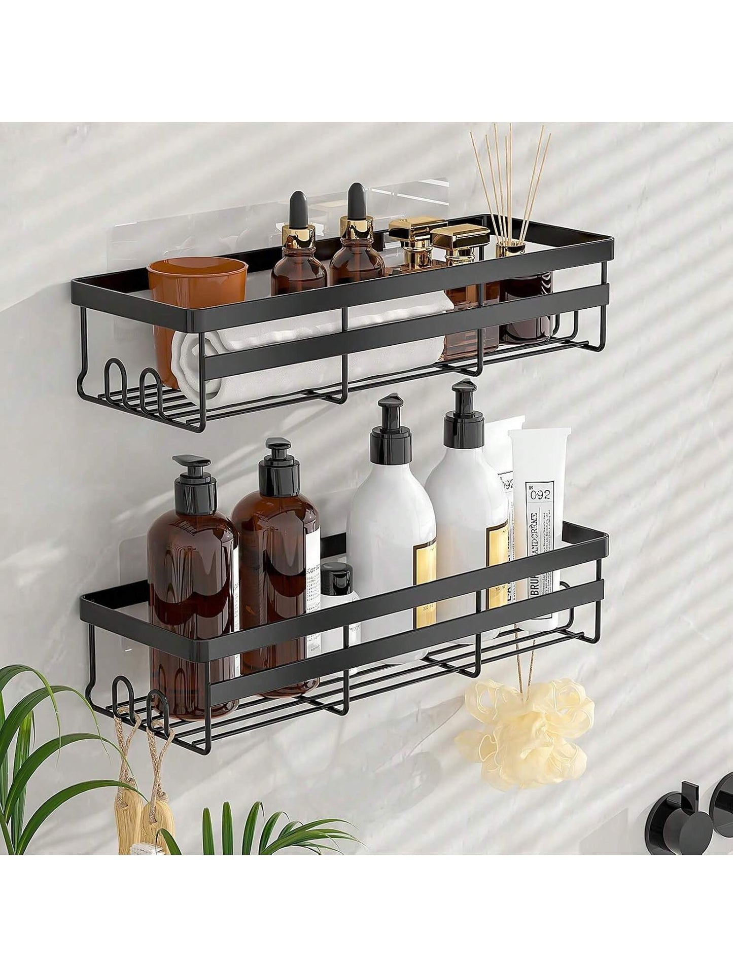 Halloween Decorations, Shower Caddies 2 Pack- Adhesive Hanging Shower Shelf- Bathroom Organizers And Storage, No Drilling Stainless Shower Shelves For Home Decor, Bathroom Accessories