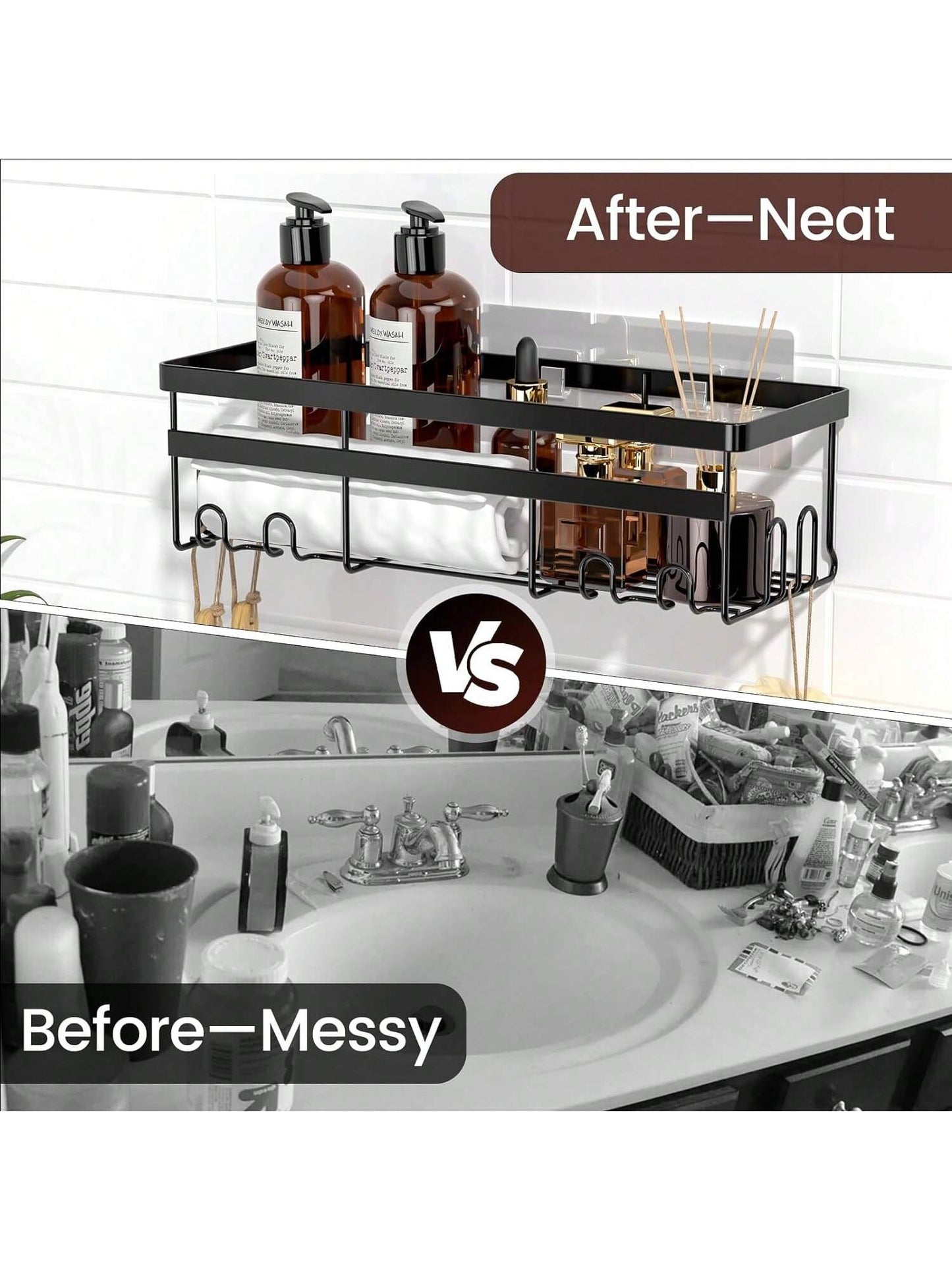 Halloween Decorations, Shower Caddies 2 Pack- Adhesive Hanging Shower Shelf- Bathroom Organizers And Storage, No Drilling Stainless Shower Shelves For Home Decor, Bathroom Accessories