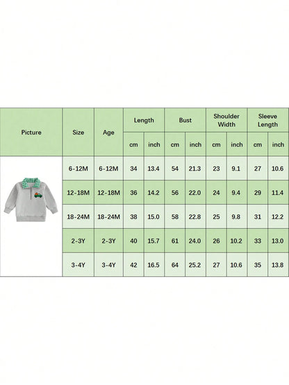 Halloween Toddler Sweatshirt Pumpkin Embroidery Plaid Zipper Lapel Long Sleeve For Fall Winter