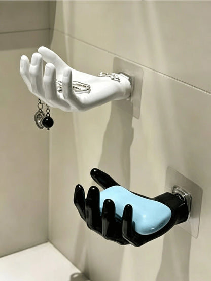 Hand-Shaped Storage Rack, Creative Palm Design Wall-Mounted Jewelry Organizer, Soap Dish, Suitable For Bathroom, Bedroom, Vanity, Back To School And Halloween