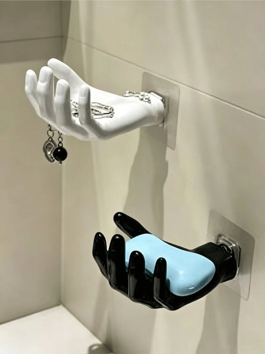 Hand-Shaped Storage Rack, Creative Palm Design Wall-Mounted Jewelry Organizer, Soap Dish, Suitable For Bathroom, Bedroom, Vanity, Back To School And Halloween