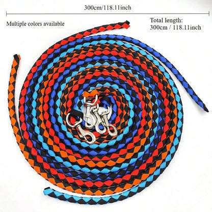 Hand-Woven Nylon Horse Lead Rope, Wear-Resistant Anti-Pulling Equestrian Lead Rope, Outdoor Ranch Horse Tie Training Rope, Heavy-Duty Soft Rope Training Lead Rope, Suitable For Equestrian Riding Train