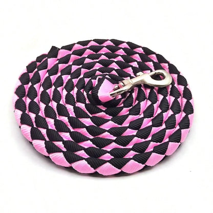 Hand-Woven Nylon Horse Lead Rope, Wear-Resistant Anti-Pulling Equestrian Lead Rope, Outdoor Ranch Horse Tie Training Rope, Heavy-Duty Soft Rope Training Lead Rope, Suitable For Equestrian Riding Train