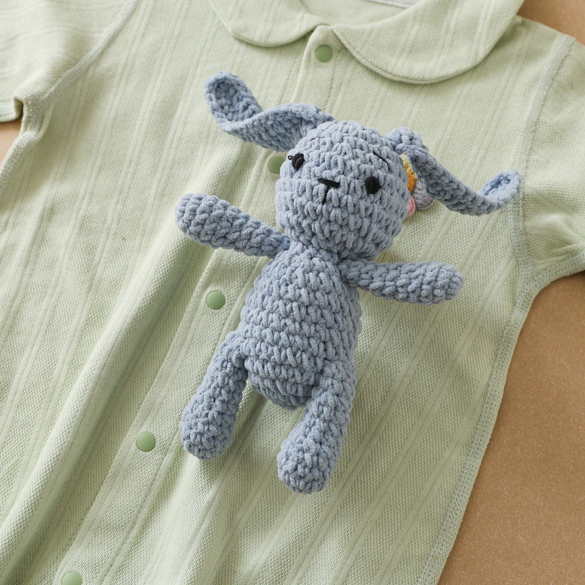 Handmade Crocheted Rabbit, Baby Rattle Toy, 3D Adorable Design, Detailed, Attracts Baby's Attention, Trains Baby's Hearing, Perfect Birthday, Halloween, Christmas Gift For Baby