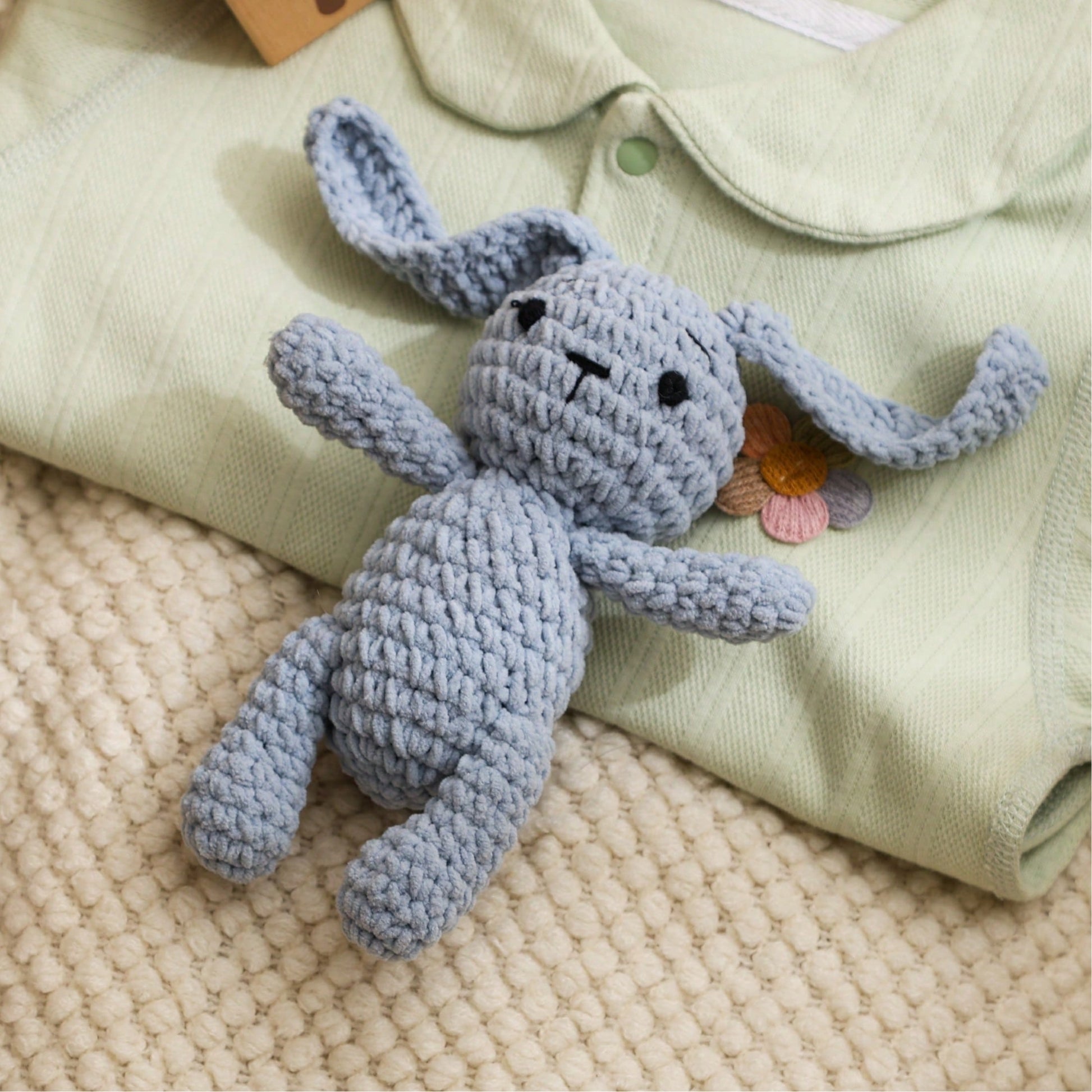 Handmade Crocheted Rabbit, Baby Rattle Toy, 3D Adorable Design, Detailed, Attracts Baby's Attention, Trains Baby's Hearing, Perfect Birthday, Halloween, Christmas Gift For Baby