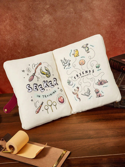 HARRY POTTER X 1Pc Book Throw Pillow, Plot Printing, Schoolbag Shape, Suitable For Sofa, Room, Car, Soft Pillow, Throw Pillow