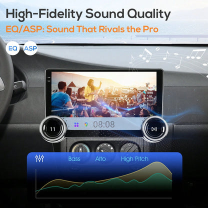 Haudio 10'' Double Din Car Android Player, HD Screen Car Stereo With CarPlay & For Android Auto & Mirror Link, Support Steering Wheel Control, EQ Effects, And Rear View Camera For Cars, For Christmas