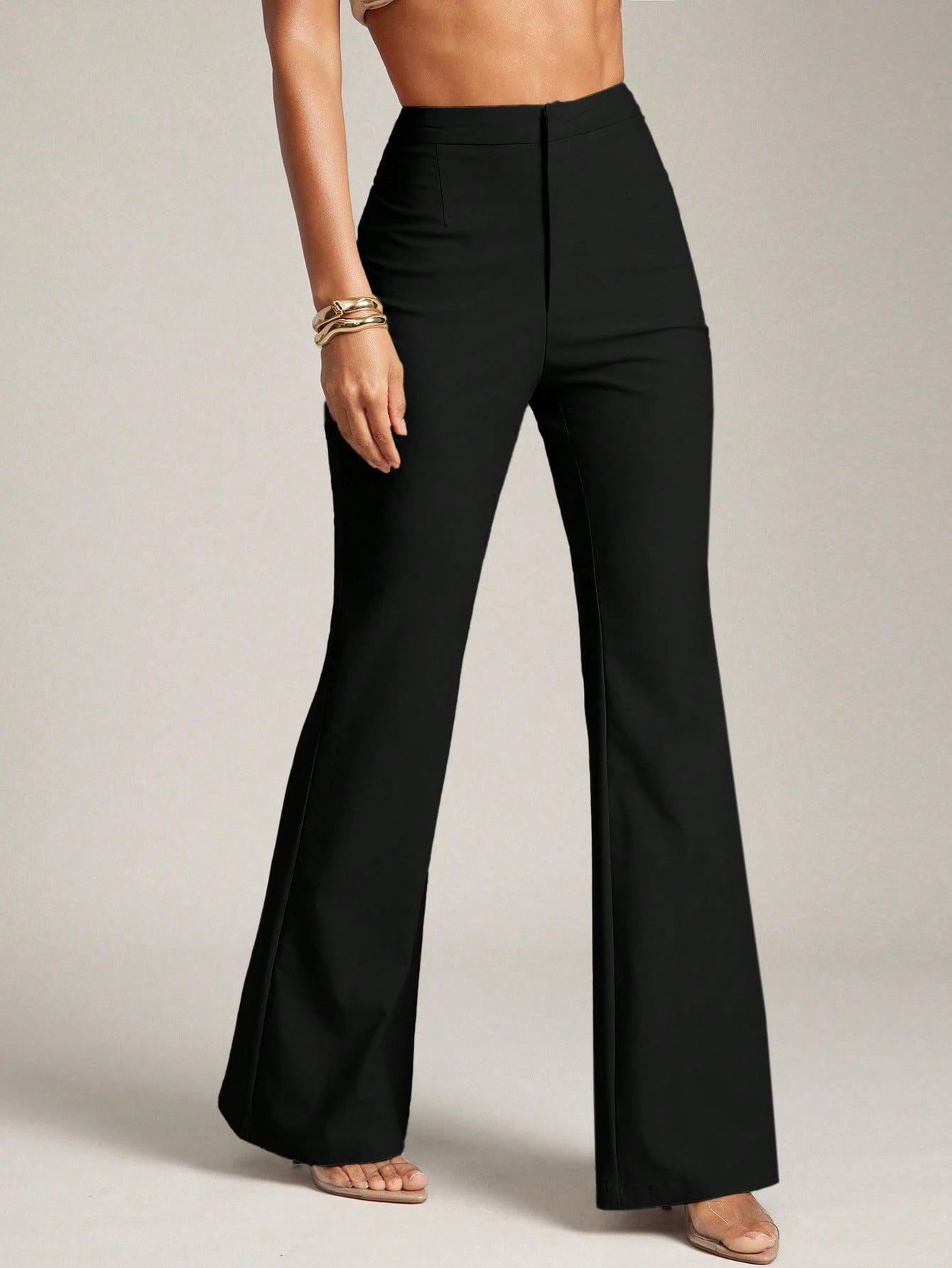 Hauture Sexy Summer Business Office Casual Solid Flare Leg Pants