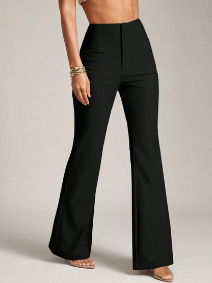 Hauture Sexy Summer Business Office Casual Solid Flare Leg Pants