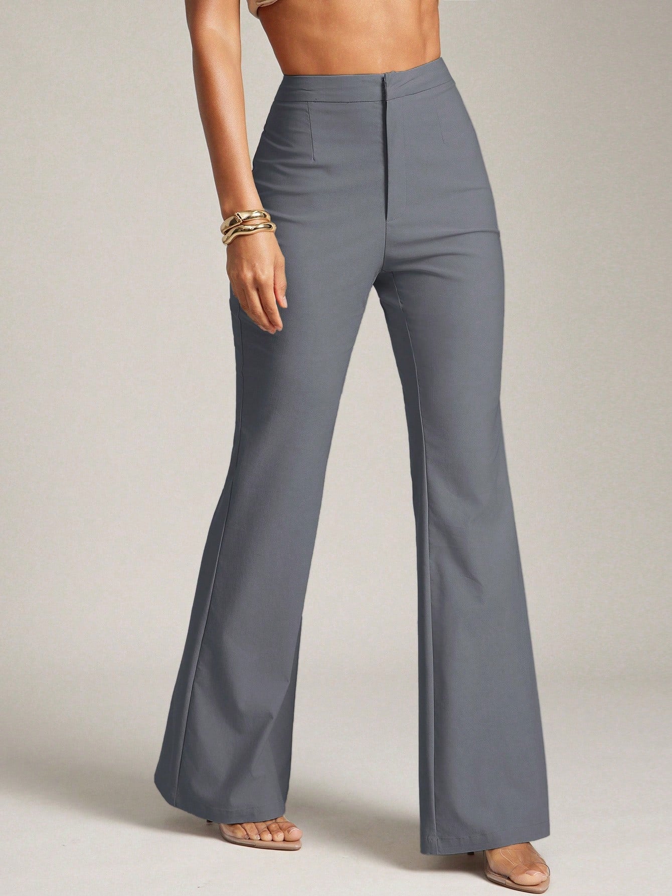 Hauture Sexy Summer Business Office Casual Solid Flare Leg Pants