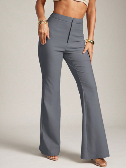 Hauture Sexy Summer Business Office Casual Solid Flare Leg Pants