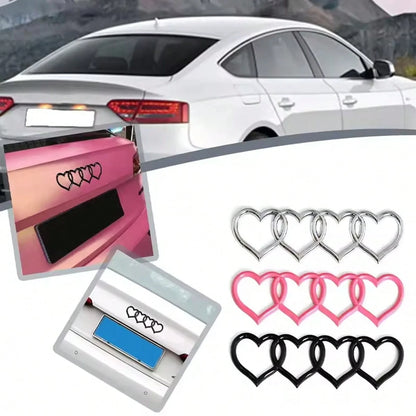 Heart-Shaped 3D Sticker For Car Decoration, Storage Box Decoration In The Car Compartment, Car Heart-Shaped Logo Label On The Rear Of The Trunk, Badge Sticker 1 Piece