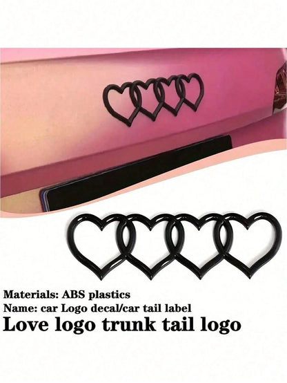 Heart-Shaped 3D Sticker For Car Decoration, Storage Box Decoration In The Car Compartment, Car Heart-Shaped Logo Label On The Rear Of The Trunk, Badge Sticker 1 Piece