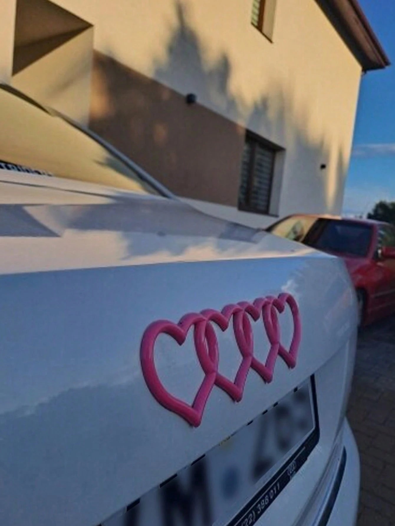 Heart-Shaped 3D Sticker For Car Decoration, Storage Box Decoration In The Car Compartment, Car Heart-Shaped Logo Label On The Rear Of The Trunk, Badge Sticker 1 Piece