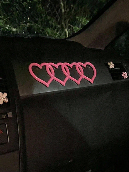 Heart-Shaped 3D Sticker For Car Decoration, Storage Box Decoration In The Car Compartment, Car Heart-Shaped Logo Label On The Rear Of The Trunk, Badge Sticker 1 Piece
