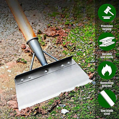 Heavy-Duty Manganese Steel Shovel Head| Multi-Functional Flat Blade For Digging, Weeding, Trimming, And Snow Shoveling| Lawn And Garden Replacement Tool (Handle Not Included) + Stainless Steel Garde