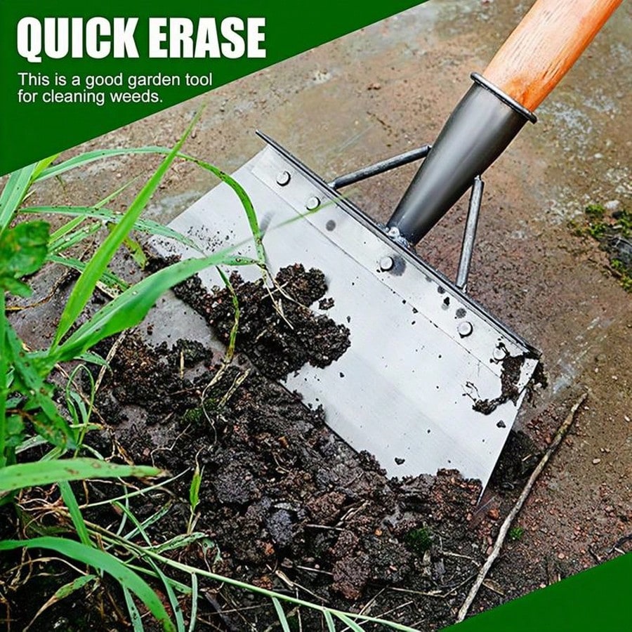 Heavy-Duty Manganese Steel Shovel Head| Multi-Functional Flat Blade For Digging, Weeding, Trimming, And Snow Shoveling| Lawn And Garden Replacement Tool (Handle Not Included) + Stainless Steel Garde