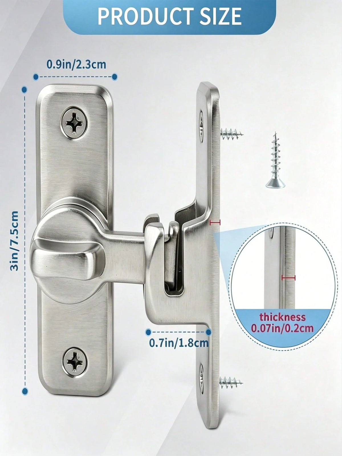 Heavy-Duty Metal Hasp Latch With 4 Screws – 5 Packs, 90/180-Degree Rotating Security Latch; Suitable For Barn Doors, Sliding Bathroom Doors, Garages, Bedrooms, And Cabinets – Durable, Pry-Resistant Do