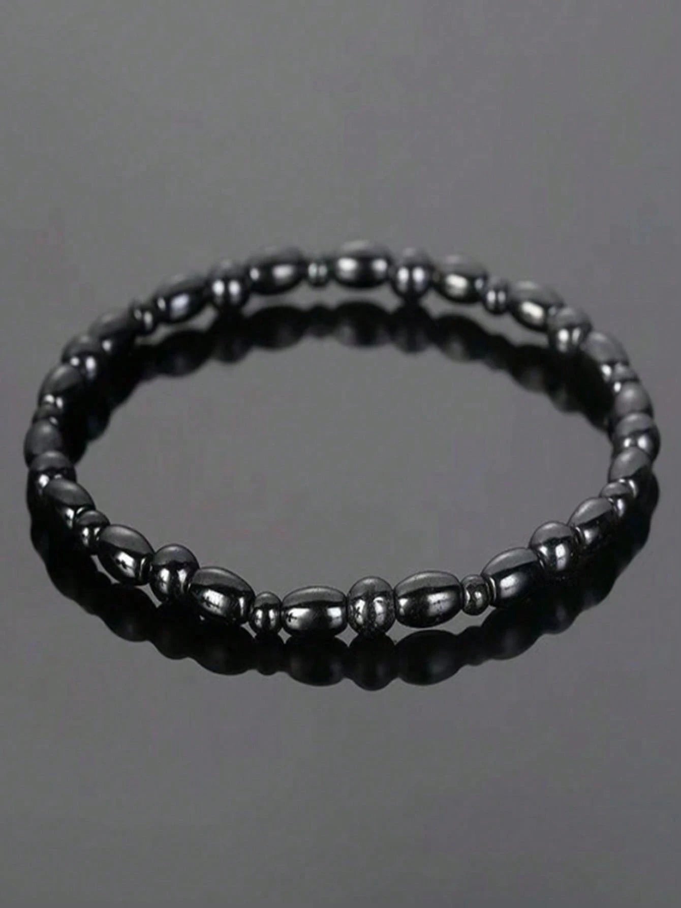 Hematite Magnetic Anklet, Black, With Magnetic Anklet Chain, Magnetic Stone Anklet, Handmade Jewelry For Men And Women
