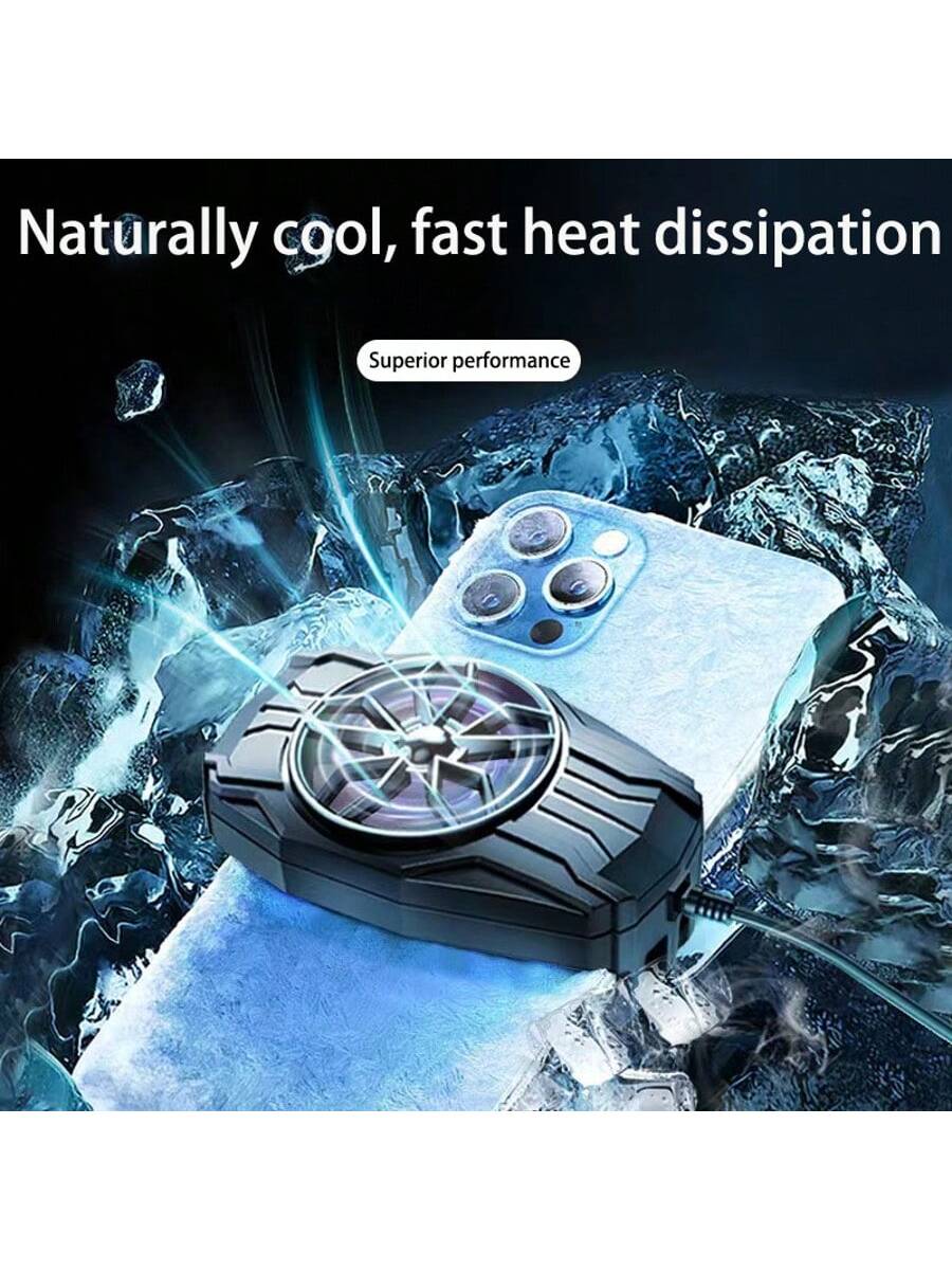High Airflow Phone Cooler With USB Cable, Suitable For Various Sizes Of Phones, Reduces Phone Lag, Clip-On Design, Low Weight, Low Noise For Mute Game E-Sports Gaming Accessories
