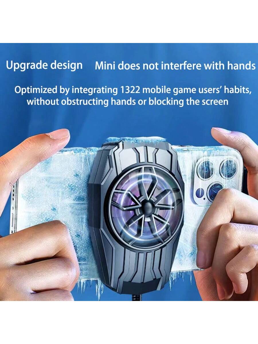 High Airflow Phone Cooler With USB Cable, Suitable For Various Sizes Of Phones, Reduces Phone Lag, Clip-On Design, Low Weight, Low Noise For Mute Game E-Sports Gaming Accessories