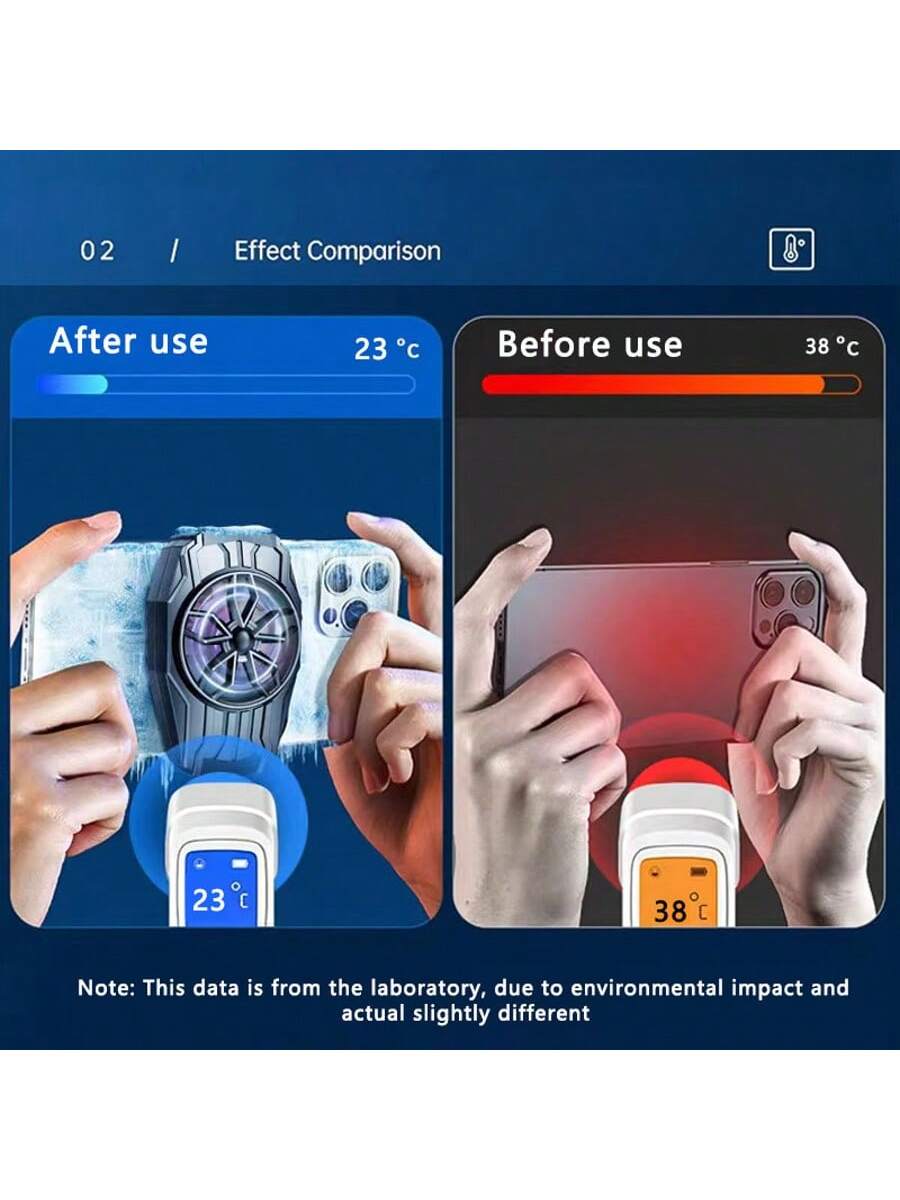 High Airflow Phone Cooler With USB Cable, Suitable For Various Sizes Of Phones, Reduces Phone Lag, Clip-On Design, Low Weight, Low Noise For Mute Game E-Sports Gaming Accessories