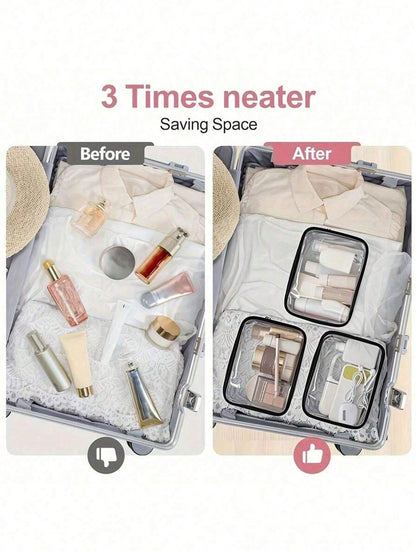 High-Quality PVC Zipper Cosmetic Bag, Suitable For Girls- Large Capacity, Lightweight Travel Organizer Pouch, Easy To Wipe Clean And Non-Fading, Suitable For Daily Use And Travel, Can Be Used As A To