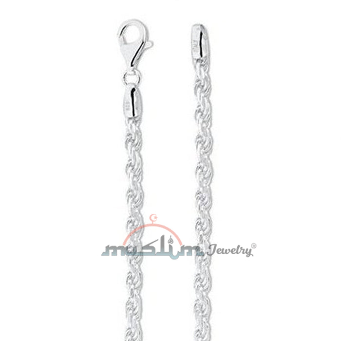 High Quality Sterling Silver 40 Gauge Rope Chain 1.8 mm Jewelry Necklace