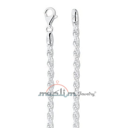 High Quality Sterling Silver 40 Gauge Rope Chain 1.8 mm Jewelry Necklace