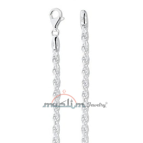 High Quality Sterling Silver 40 Gauge Rope Chain 1.8 mm Jewelry Necklace