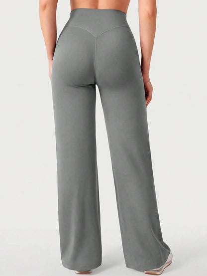 High Waist Wide Leg Pants, Summer Tummy Control Non-See Through Yoga Casual Pants Sports