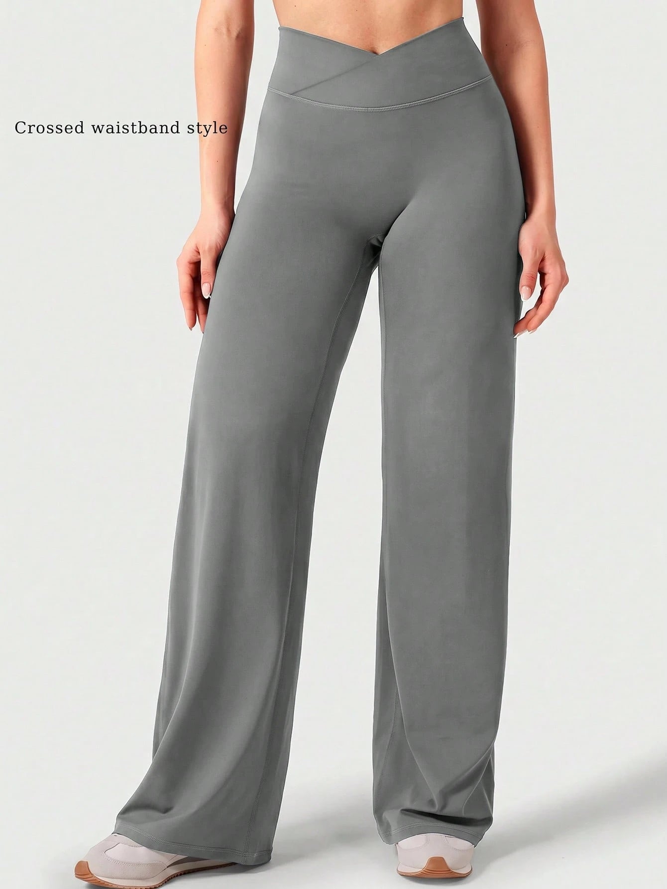 High Waist Wide Leg Pants, Summer Tummy Control Non-See Through Yoga Casual Pants Sports