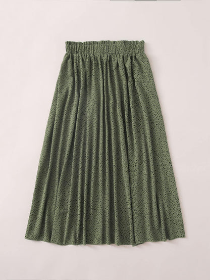 Holidaya Dalmatian Print Flared Midi Skirt