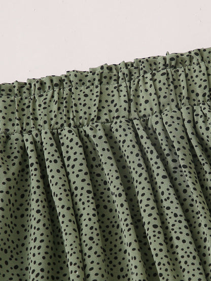 Holidaya Dalmatian Print Flared Midi Skirt