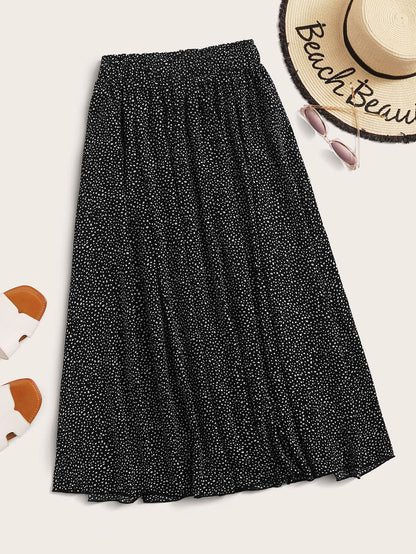 Holidaya Dalmatian Print Flared Midi Skirt
