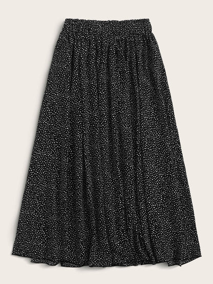 Holidaya Dalmatian Print Flared Midi Skirt