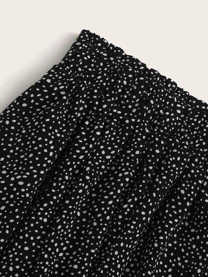 Holidaya Dalmatian Print Flared Midi Skirt
