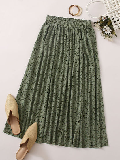 Holidaya Dalmatian Print Flared Midi Skirt