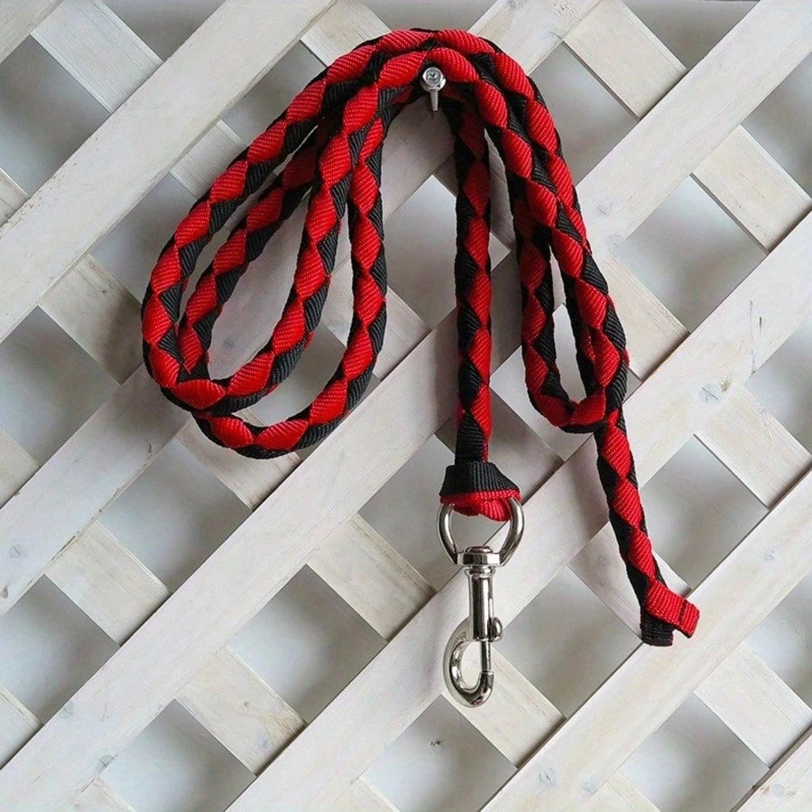Horse Supplies- Strong Horse Lead Rope, Braided Horse Lead With Thick Silver Metal Clasp Hook, 4-Strand Horse Lead Rope, Pet Leash, Horse Halter Rope