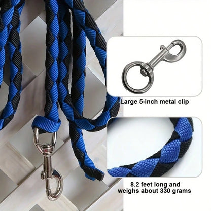 Horse Supplies- Strong Horse Lead Rope, Braided Horse Lead With Thick Silver Metal Clasp Hook, 4-Strand Horse Lead Rope, Pet Leash, Horse Halter Rope