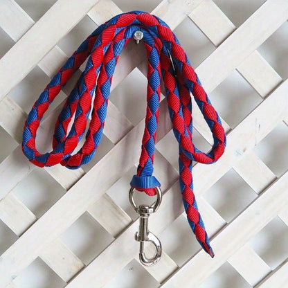 Horse Supplies- Strong Horse Lead Rope, Braided Horse Lead With Thick Silver Metal Clasp Hook, 4-Strand Horse Lead Rope, Pet Leash, Horse Halter Rope