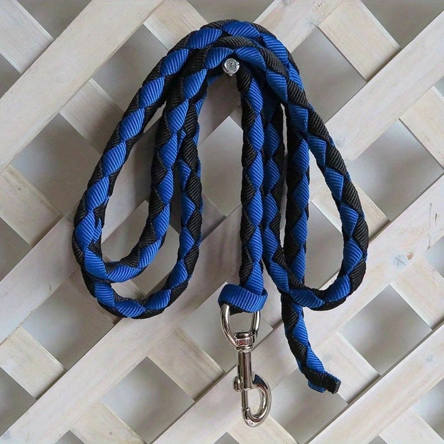 Horse Supplies- Strong Horse Lead Rope, Braided Horse Lead With Thick Silver Metal Clasp Hook, 4-Strand Horse Lead Rope, Pet Leash, Horse Halter Rope