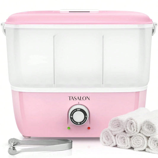 Hot Towel Warmer For Facials, Holds 16 Small Towels, 5L Portable Towel Steamer With Quickly Heating In 1-5 Mins, Auto Off Timer Foldable Towel Warmers For Spa, Barber, Manicures, Massage-Pink
