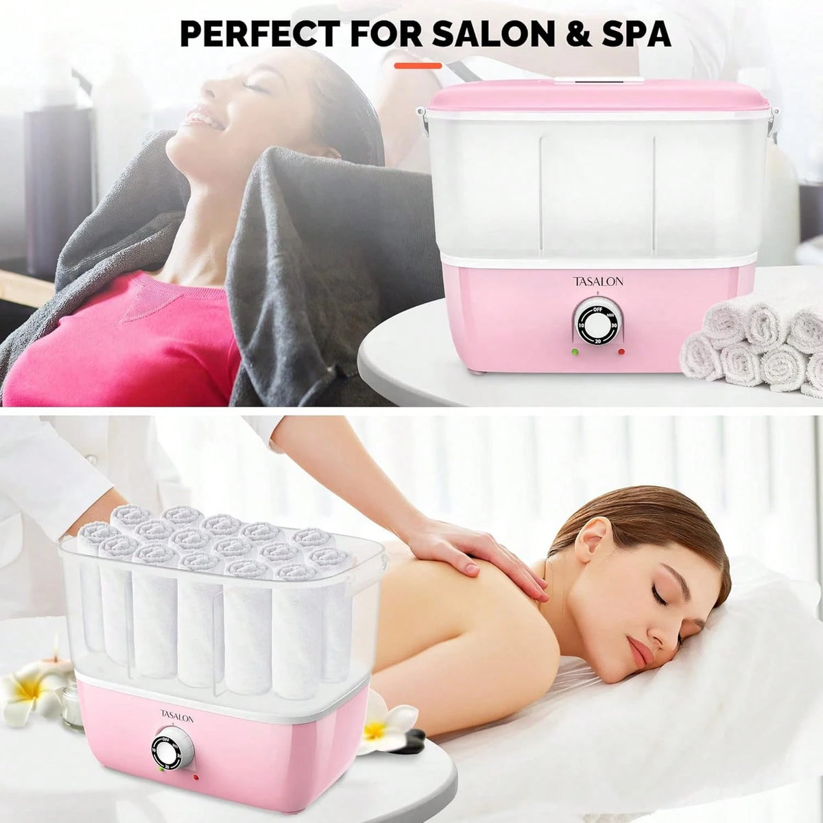 Hot Towel Warmer For Facials, Holds 16 Small Towels, 5L Portable Towel Steamer With Quickly Heating In 1-5 Mins, Auto Off Timer Foldable Towel Warmers For Spa, Barber, Manicures, Massage-Pink